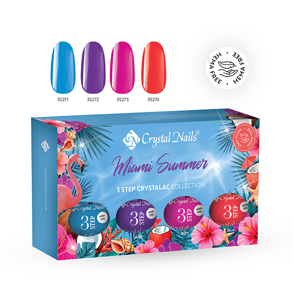 3 STEP HEMA Free CrystaLac Kit - Miami Summer 2026 (4x4ml) - 2. kép